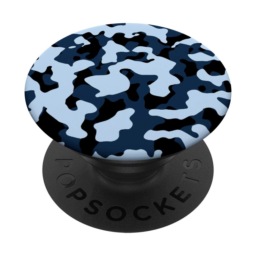 Blue Camo Camouflage Pattern Military Cell Phone Case Gift PopSockets PopGrip: Swappable Grip for Phones & Tablets