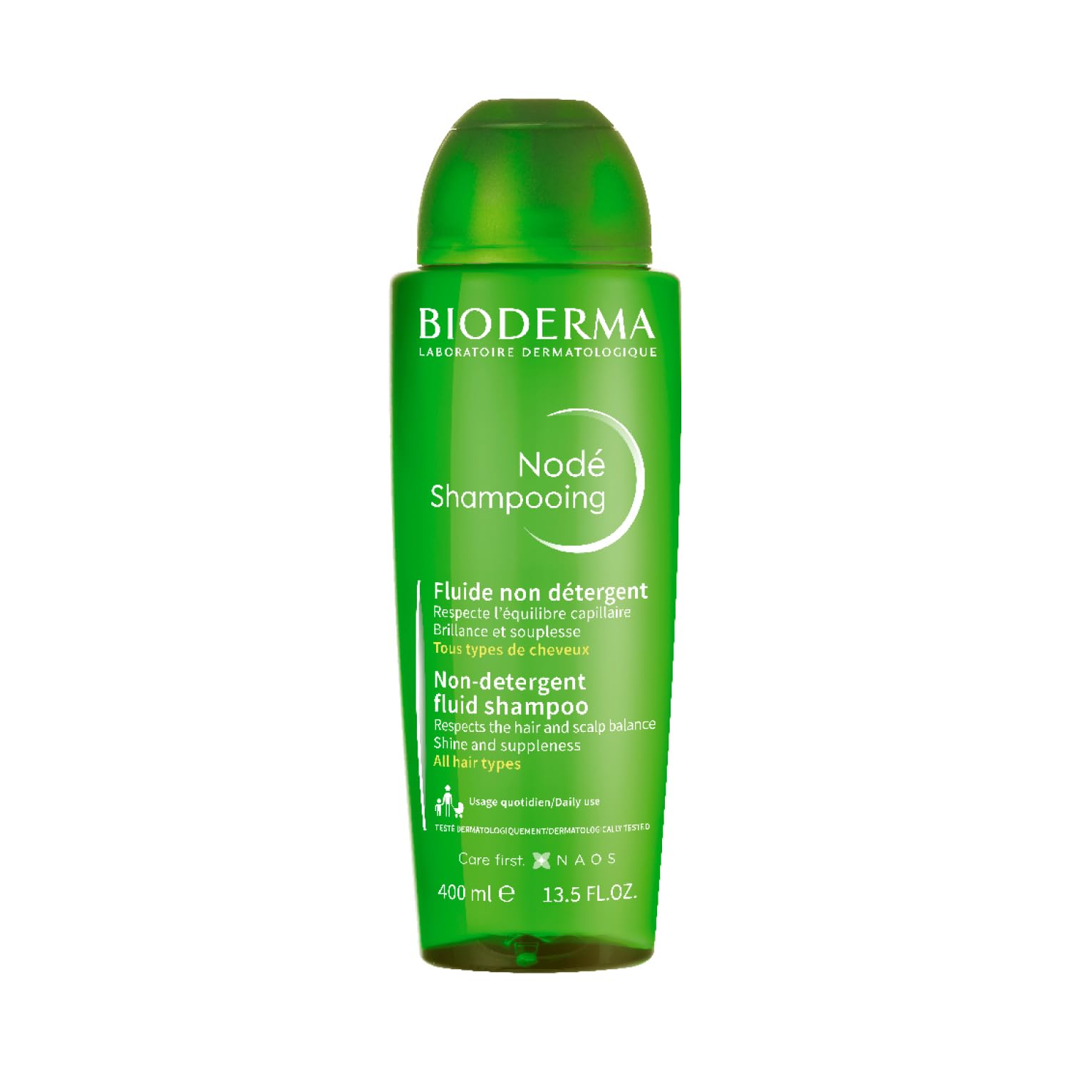 Bioderma Nodé Fluid Shampoo - Non-Detergent Shampoo to Cleanse, Respect & Protect Sensitive Scalps, Restores Hair's Shine & Radiance, 400ml