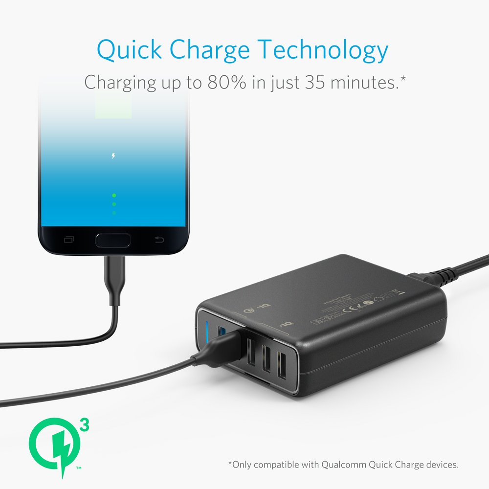 anker quick charge 3.0 63w 5 port usb wall charger