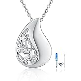 HUKKUN Heart/Cross/Infinity Moonstone Urn Necklace for ashes for Women Sterling Silver Dainty Cremation Jewelry Trendy Ashes Keepsake Memorial Gift for Mother/Grandma/Sister/Husband