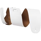 Levy's Leathers 3.5" Wide Genuine Chrome-Tan Leather Bass Guitar Strap, Adjustable from 36" to 52", White (M4-WHT)