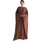 Women Muslim Abaya Dress 1Piece Bat Sleeve Islamic Maxi Robe Fashion Jilbab for Women Eid Kaftan Muslim Robe