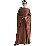 Women Muslim Abaya Dress 1Piece Bat Sleeve Islamic