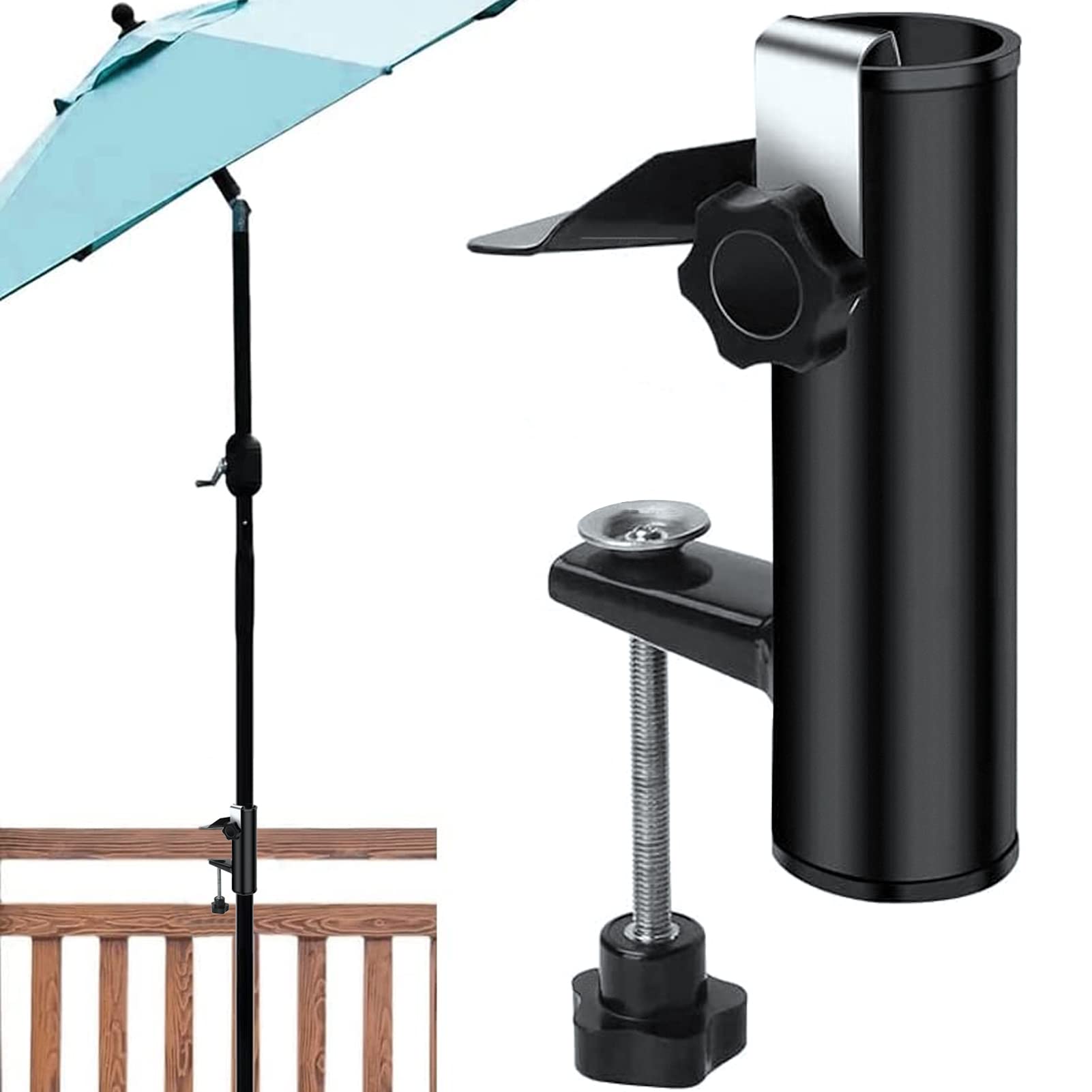 Mikytoper Outdoor Patio Umbrella Stand, Outdoor Umbrella Holder, Garden Parasol Stand for Outdoor Events, Camping, black