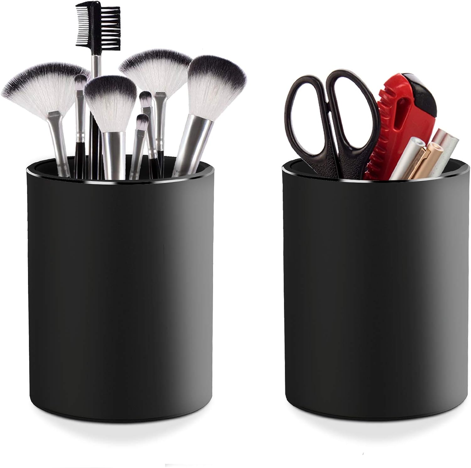 Vaydeer Metal Pen and Pencil Holder Made of Aluminum Desk Storage Large Capacity Makeup Brush Holder for Office, Classroom, Home Black: Home Improvement