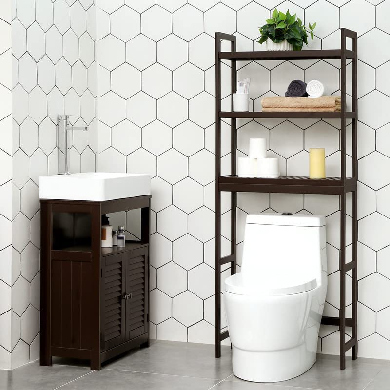 SONGMICS Over The Toilet Storage, 3Tier Bamboo Over Toilet Bathroom