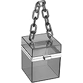 uxcell Women Acrylic Clear Clutch Purses Square Evening Handbag Box Purse for Wedding Prom Party, Black/Silver