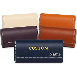 Yakify Custom Glasses Case Personalized Hard Shell Eyeglasses Case with Gold/Silver Initials Monogram Name Text Customized Le