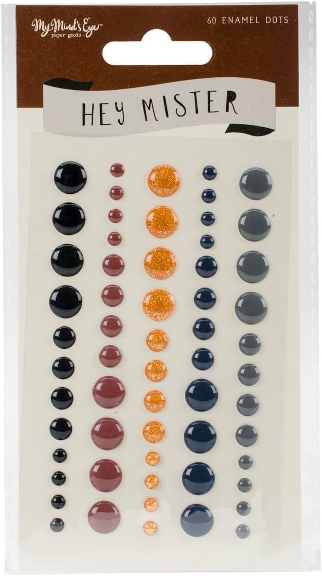Hey Mister Adhesive Enamel Dots 60/Pkg-