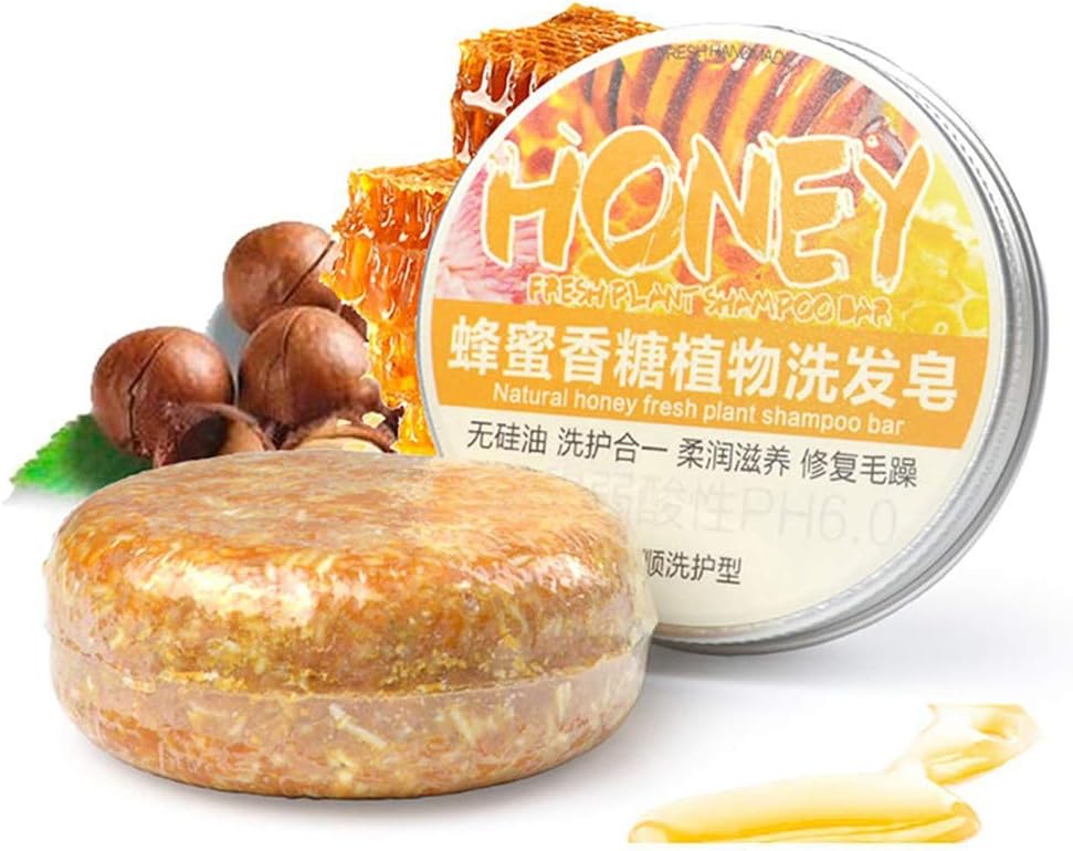 Honey Shampoo Bar OYOTRIC Shampoo and Conditioner, Plant essential oil 100% Natural Handmade Organic seaweed Soap Bar