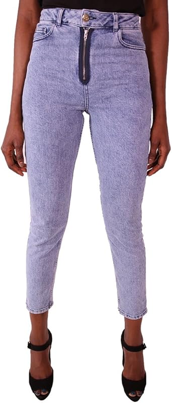 exposed zipper jeans