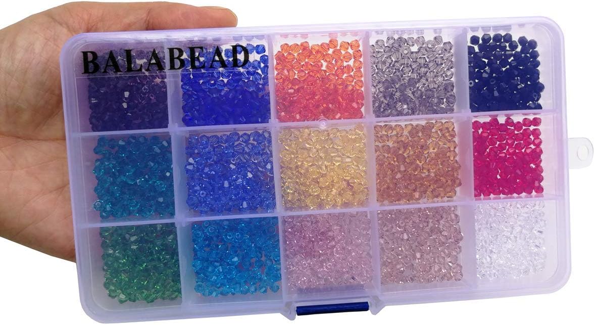Wholesale 4mm Bicone Faceted Crystal Glass Beads for Jewelry Making DIY Craft Beads for Necklace 15 Colors Mix Lot in Box (Total 1500pcs) - Image 5
