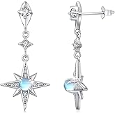 Star Earrings for Women 925 Sterling Silver North Star Stud Earrings Jewelry Gift for Women