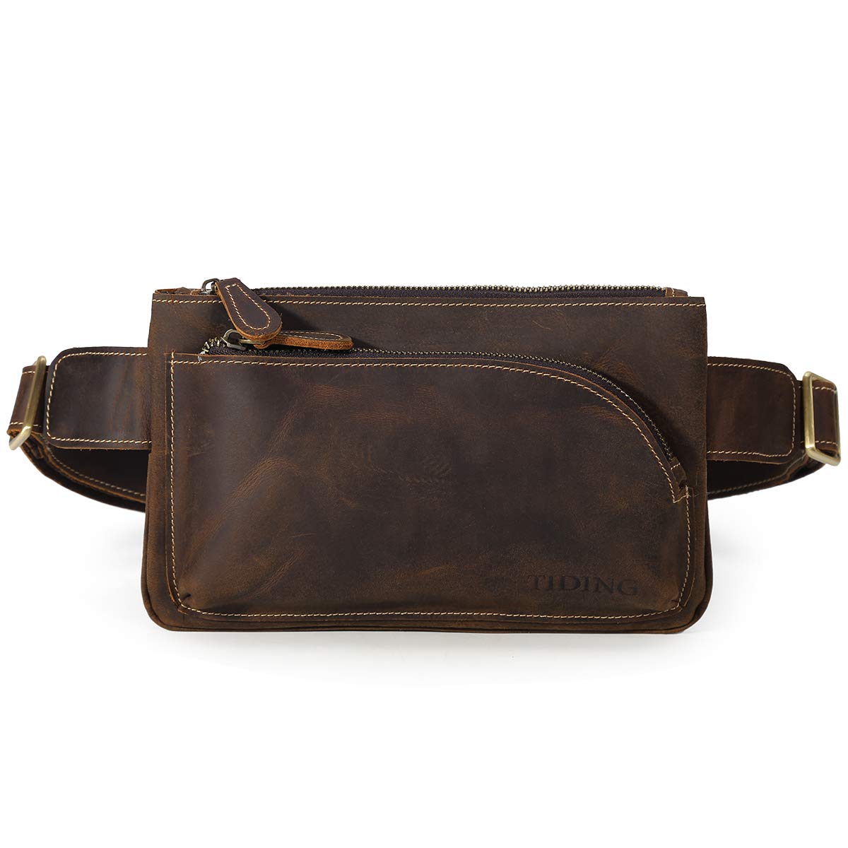 Mua Tiding タイディング ウエストポーチ 本革 メンズ ウエストバッグ 2way ボディバッグ 厚手牛革 ヌメ革 自転車 小さめ ビンテージ ダークブラウン Tren Amazon Nhật Chinh Hang 21 Fado