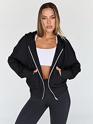Trendy Queen Hoodies for Women Full Zip Up Cropped