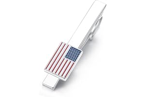 HONEY BEAR Men US Flag Tie Clip Bar Stars Stripes American Flag 1.97"/2.12"/2.36" for Business Wedding Gift 5/5.4/6cm