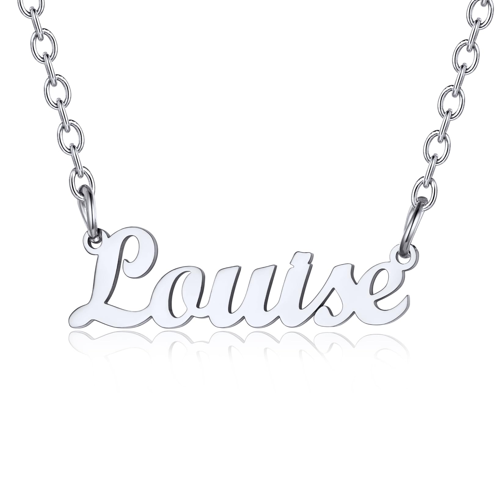 U7 Necklace for Women Custom Name Louise Lady Necklaces Pendant