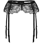 Confonze Women Lace Garter Belt Sexy Suspender Belts for Thigh High Stockings