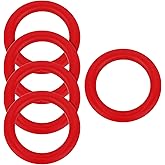 uxcell 5 Pcs Silicone Bead Ring, 65mm Round Silicone Bead Loop Bulk Focal Beads with 2 Hole Silicone Pendant for DIY Keychains Necklaces Lanyards Hanging Ornaments, Red