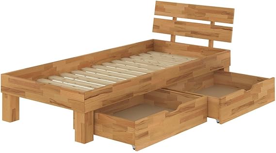 Buchebett massiv Einzelbett 100x200 Futonbett Französisches Bett