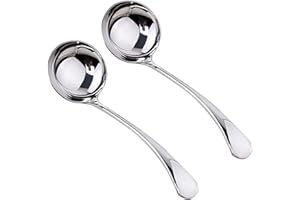 ZDFQly Small Ladle, Sauce - Gravy Ladle, 7.9 Inch, 18/10 Stainless Steel Small Gravy Soup Spoon for Spooning Gravies or Sauce