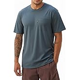 VPG Pocket T Shirts for Men, Cotton Crew Neck Short Sleeve Plain Loose Fit Lightweight Tee Shirts Gray