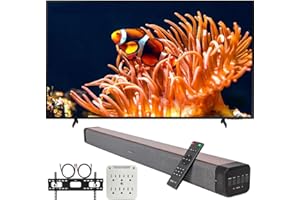 Samsung 65 Inch Class DU8000 Crystal UHD LED 4K Smart TV (2024) Bundle with Premium Deco Gear 60W 2.0 CH Soundbar + Deco Mount 37"-100" TV Wall Mount Bracket with Cleaning Kit + 6-Outlet Surge Adapter