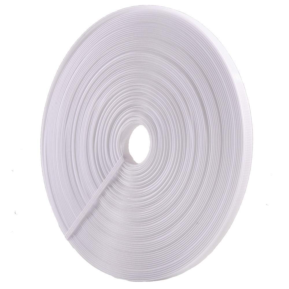 50 Yards Polyester Boning for Sewing - Sew-Through Low Density Boning for Corsets, Nursing Caps, Bridal Gowns, (12mm Wide, White)