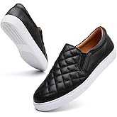 VOCNTVY Womens Loafers Comfort Casual Quilted Leather Slip On Sneakers