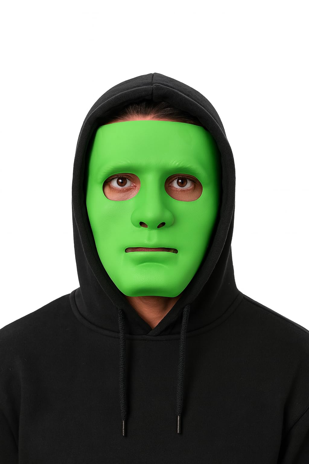 Komonee 1 x Halloween Mask Plain Green Costume Adult Outfit Scary Spooky Horror Party Face Fancy Dress Cosplay For Men Women — image 1