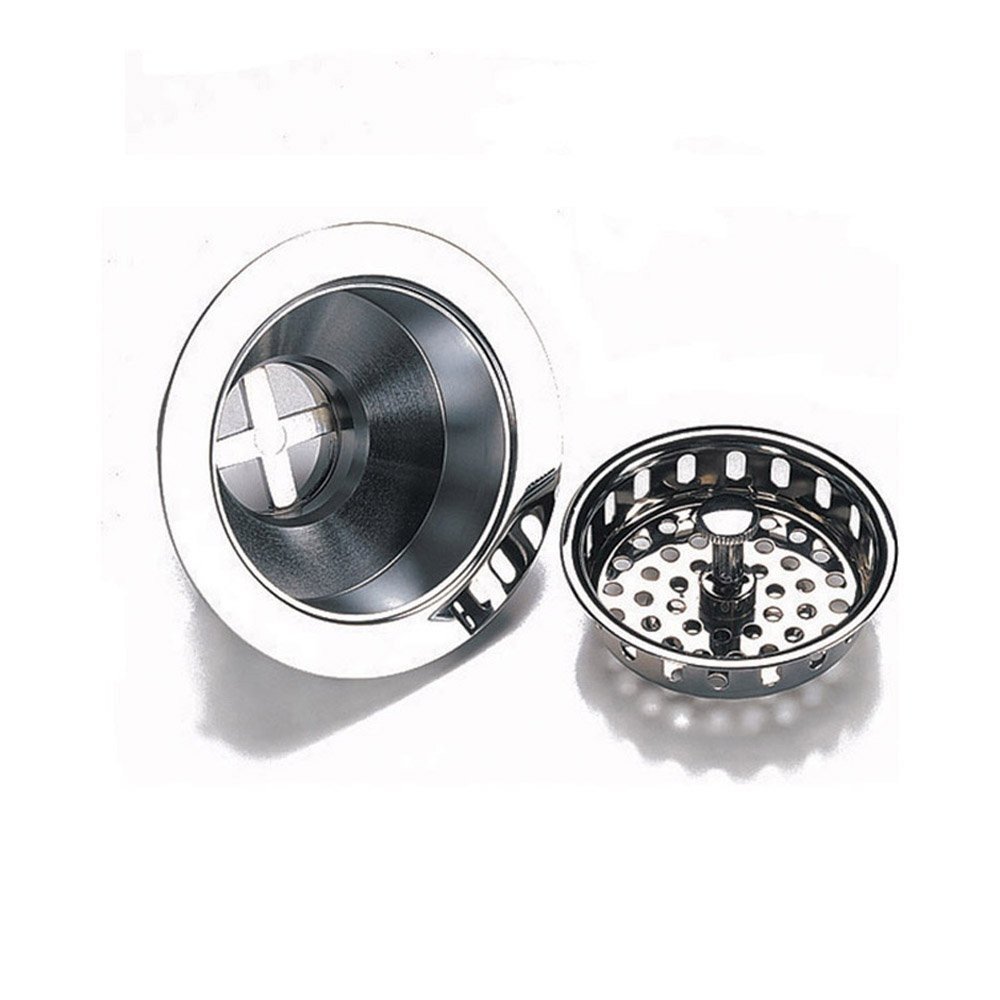 Deluxe 90mm Basket Strainer Waste Kit & Overflow Chrome/Brushed Amazon.co.uk Kitchen & Home