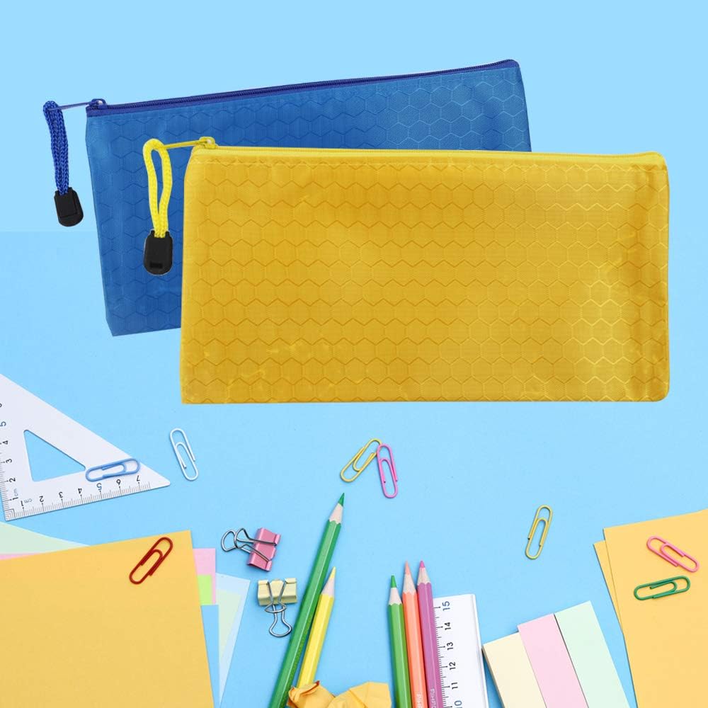 EOOUT 24pcs Zipper Pencil Pouch, Waterproof Zipper File Bag Pen Case, for Office Supplies, Travel Accessories and Cosmetics, 12 Colors : Office Products