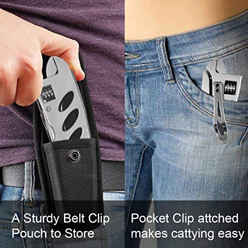 DPNAO Multi Plier 7 in 1 Multitool Kit/Hand Tools Wrench/Portable Folding Wire Cutter/Multifunctional Screwdriver Adjustable Multi-Functional Pocket Survival Driver Bits Nylon Sheath - Thumbnail 4