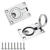 Luckycivia 2 Pack Stainless Steel Square Flush Pull