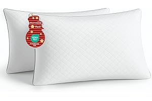 JOLLYVOGUE Pillows Queen Size Set of 2, Oeko-Tex Certified Bed Pillows for Side, Back, and Stomach Sleepers - Medium Support Down Alternative Filling, Machine-Washable