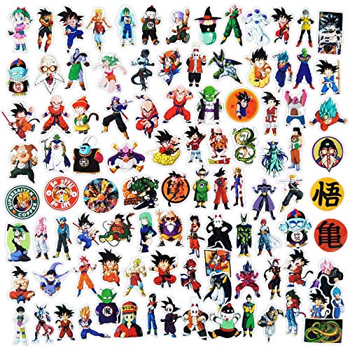 Tvoip 100PCS/pack Cartoon Stickers Dragon Ball Super Anime for Laptop Luggage Bags Bike Phone Styling Cute Toys Doodle PVC Creative