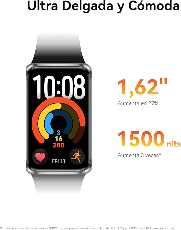 Relógio inteligente Band 11, 1,62" AMOLED 1500 Nits, Android e iOS, branco