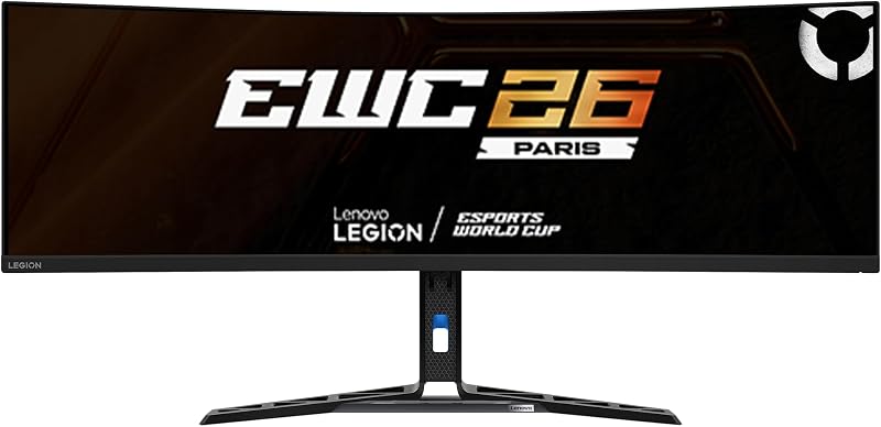 Legion R45w-30 - Monitor Gaming Curvo EyeSafe, 44.5" (VA, 165Hz, 1ms MPRT, 32:9, 3000:1, 5120x1440 px, HDMI+DP+USB, Altavoces 3Wx2) Soporte Inclinable, Giratorio y Ajustable en Altura - Negro