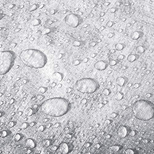SunnyRoyal 30' x 40' Tarp 10-mil Heavy Duty Thick Material UV Resistant Multi-Purpose Waterproof Reinforced Rip-Stop with Grommets for Tarpaulin Canopy Tent Boat RV or Pool Cover, Silver