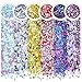 Body Glitter, Face Glitter NICEAUTY Chunky Nail Glitter 6 Colors Cosmetic Glitters Makeup Glittter with 1pcs Long Lasting Safe Non Toxic Fix Gel for Festival Face,Makeup,Body,Hair & Nail