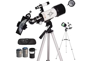 zukakii Telescope for Adults & Kids, 70mm Aperture Astronomical Refractor Telescopes (16X-120X) for Kids Beginners with Carry Bag, Phone Adapter, AZ Mount Gift for Christmas