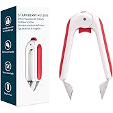 KITCHENDAO Strawberry Huller Corer Stem Remover with Safety Lock, Non-Slip Soft-touch Handle, Sharp Blades, Dishwasher Safe,1 Pack