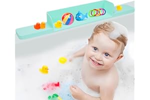 Bathtub Splash Guard, Silicone Bath Tray for Bathtub with 7 Suction Cups Non-Slip Bath Storage Shower Splash Guard for Kids, 
