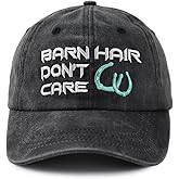 Tynqwegui Barn Hair Don't Care Hat for Women Men, Adjustable Embroidered Cotton Horse Lover Baseball Cap