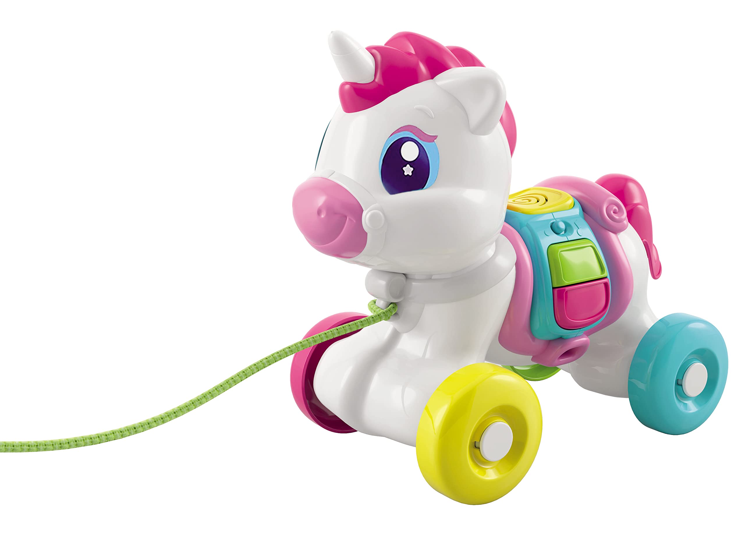 Clementoni - 17813 - Pull Along Unicorn - Early Development & Activity Toys, First Steps, Animal Push And Pull Toy, Walker Toy, Learning Toys, Toddler 10 Months, Early Years, Infant Toy, Made In Italy