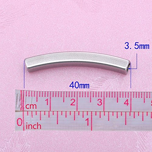 Stainless Steel 40x3.5mm 10PCs Bending Hollow Tube Connectors DIY Conectors Accessories For Handmade Jewelry Gifts DIY Findings