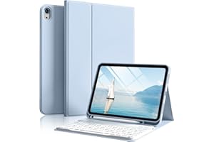 SZPSGC for iPad (A16) 11th/10th Generation Case with Keyboard 10.9 Inch (2025/2022), Smart Folio Cover with Pencil Holder, De