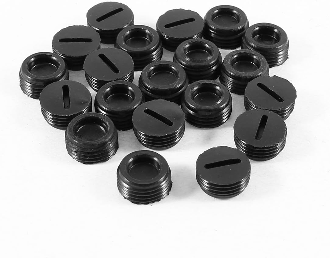 uxcell 10 Pcs Black Male Thread 19.5mm Dia Carbon Brush Holder Caps
