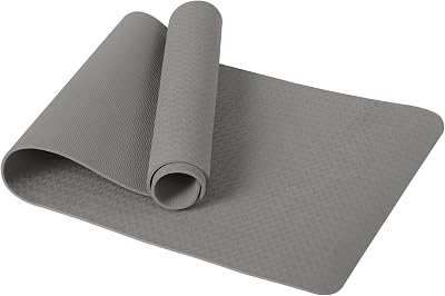 Narwhal Good Nite Yoga Mat 6mm TPE Non-Slip Grey 183x61 cm with Carry Strap