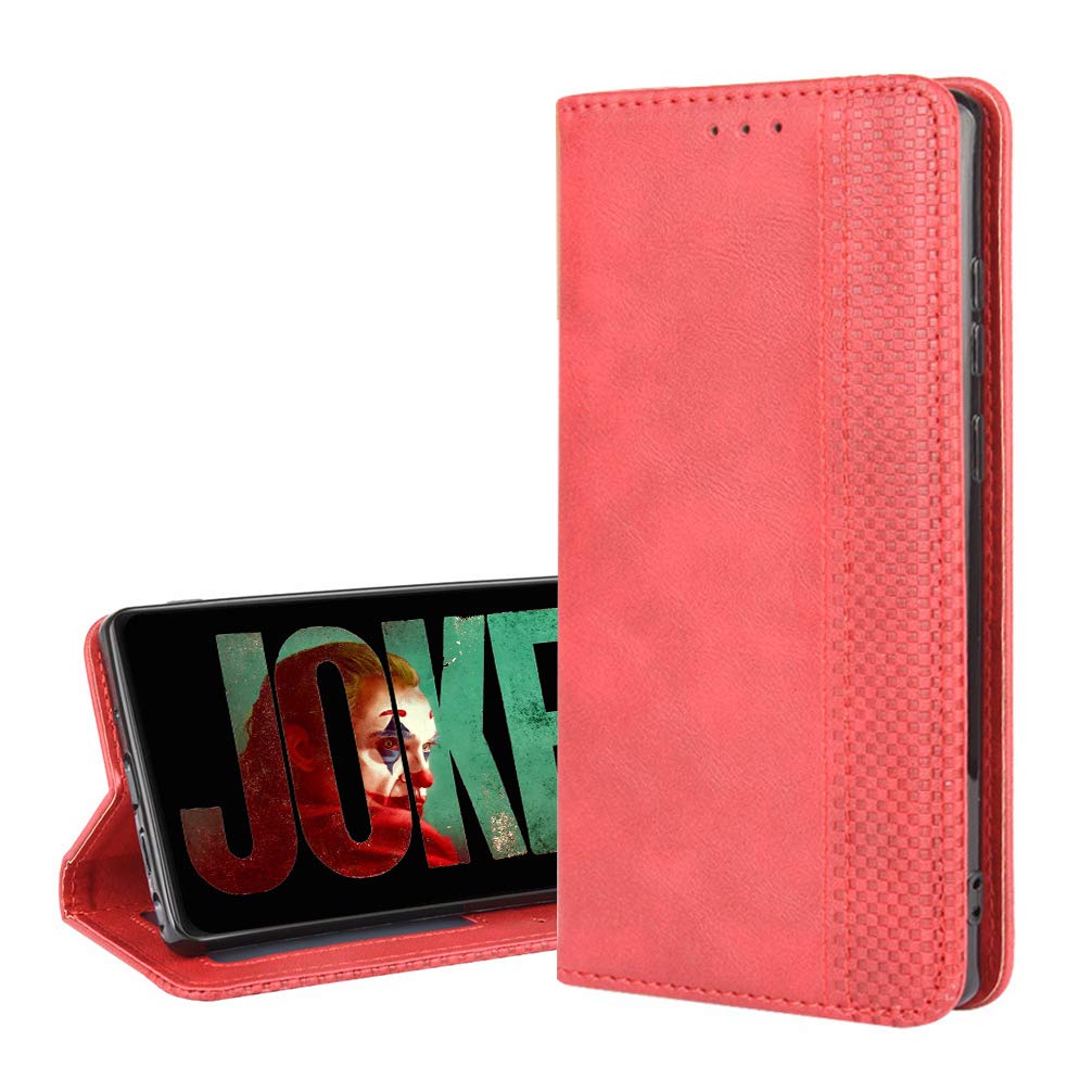 BRAND SET Case for CUBOT Note 20 Pro/CUBOT Note 20 Wallet Case Flip Cover PU leather+TPU Material Protective Cover with Bracket Function Card Slot/Invisible Magnetic Buckle(Red)